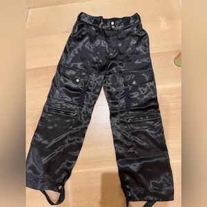 Free people black satin pants